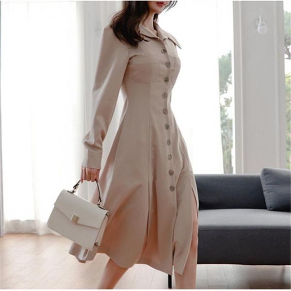 autumn korean women's temperament slim fashion windbreaker-style single-breasted big swing dress casual dresses, Black;gray
autumn korean women's temperament slim fashion windbreaker-style single-breasted big swing dress casual dresses, Black;gray