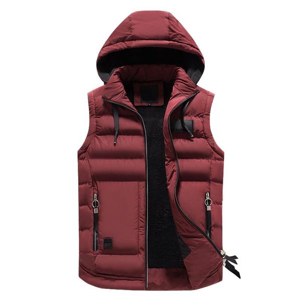 men's vests mens winter jackets casual thick men sleeveless hoodie coats male cotton padded warm slim big pocket cashmere waistcoat, Black;white 
men's vests mens winter jackets casual thick men sleeveless hoodie coats male cotton padded warm slim big pocket cashmere waistcoat, Black;white