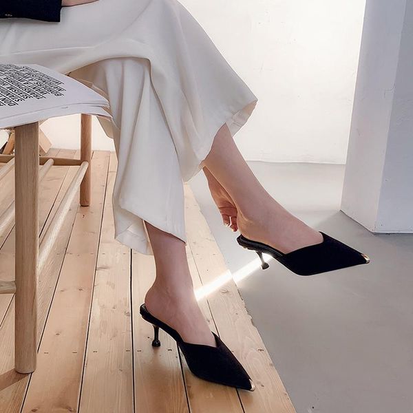 teahoo 2021 fashion summer woman sandals elegant v-shaped upper 6cm high heel mules pointed single shoes mujer, Black
teahoo 2021 fashion summer woman sandals elegant v-shaped upper 6cm high heel mules pointed single shoes mujer, Black