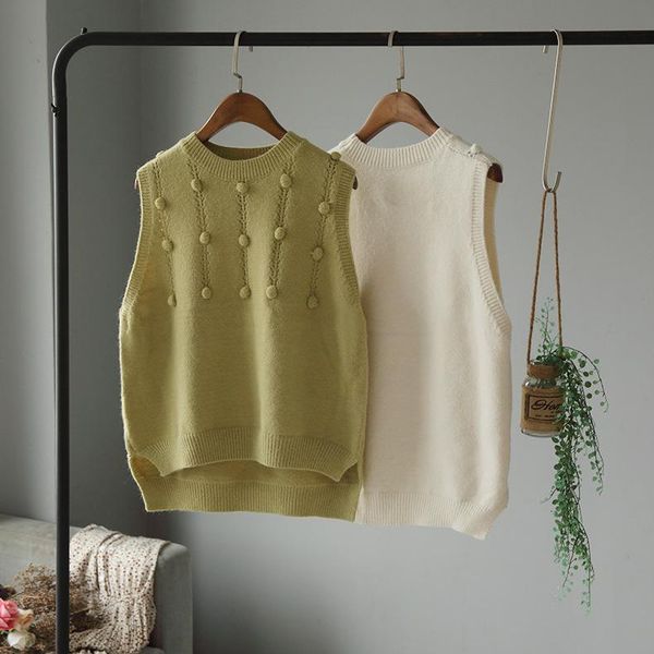 women's vests fy001 three-dimensional ball hook flower round neck loose sleeveless knitted vest, Black;white
women's vests fy001 three-dimensional ball hook flower round neck loose sleeveless knitted vest, Black;white