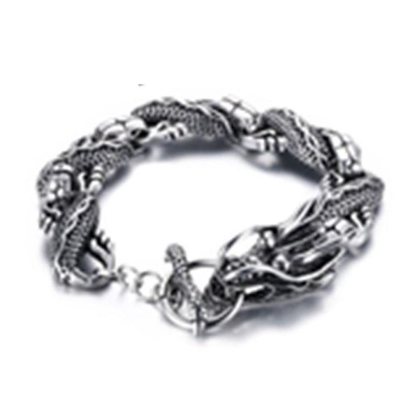 vintage dragon bracelet for men metal braided chain punk male jewelry charm bracelets, Golden;silver
vintage dragon bracelet for men metal braided chain punk male jewelry charm bracelets, Golden;silver