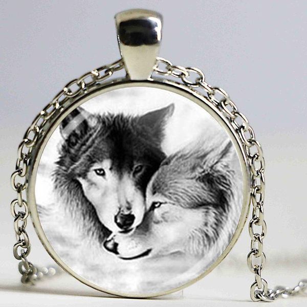 pendant necklaces wolf necklace couple jewelry loyalty wolves glass cabochon, Silver
pendant necklaces wolf necklace couple jewelry loyalty wolves glass cabochon, Silver