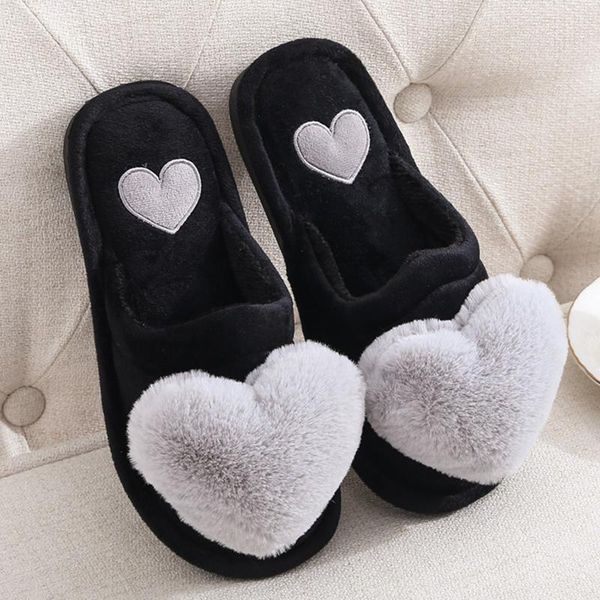 women's winter fashion home slippers heart cute cartoon couple warm super soft hair cotton floor, Black
women's winter fashion home slippers heart cute cartoon couple warm super soft hair cotton floor, Black