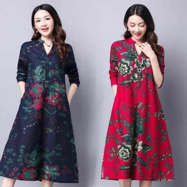 casual dresses fall spring women loose printed red navy floral full sleeve v neck linen dress , xxl autumn woman female flower, Black;gray
casual dresses fall spring women loose printed red navy floral full sleeve v neck linen dress , xxl autumn woman female flower, Black;gray