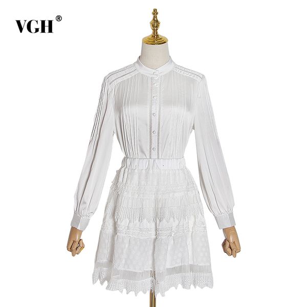 patchwork lace sets for women stand collar lantern sleeve high waist mini skirts black two piece set female 210507, White
patchwork lace sets for women stand collar lantern sleeve high waist mini skirts black two piece set female 210507, White