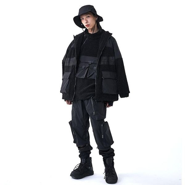 men's pants men trousers pupil travel cargo-pants with 3d pockets drawstring techwear streetwear ninjawear punk goth japanese style, Black
men's pants men trousers pupil travel cargo-pants with 3d pockets drawstring techwear streetwear ninjawear punk goth japanese style, Black