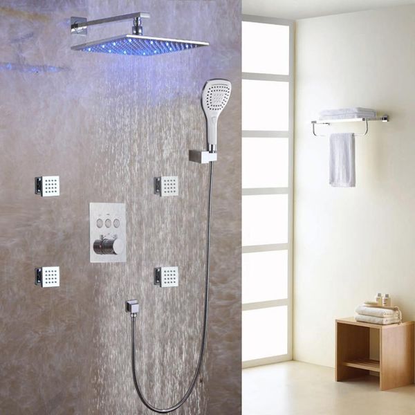 thermostatic rain shower system 12 inch brass rainfall faucet head wall mounted conceal chrome led mixer set bathroom sets
thermostatic rain shower system 12 inch brass rainfall faucet head wall mounted conceal chrome led mixer set bathroom sets