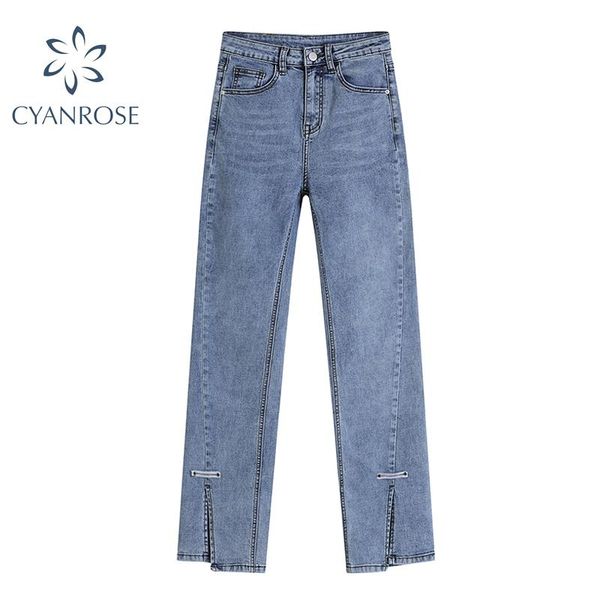 women's jeans hem-slit women 2021 summer korean high waist straight tube harajuku loose casual solid color lady mopping denim trousers, Blue
women's jeans hem-slit women 2021 summer korean high waist straight tube harajuku loose casual solid color lady mopping denim trousers, Blue