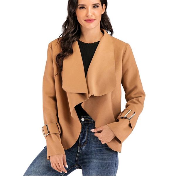 women's jackets short coat 2021 spring fashion lapel long sleeve solid color cardigan jacket slim tide h00515, Black;brown
women's jackets short coat 2021 spring fashion lapel long sleeve solid color cardigan jacket slim tide h00515, Black;brown