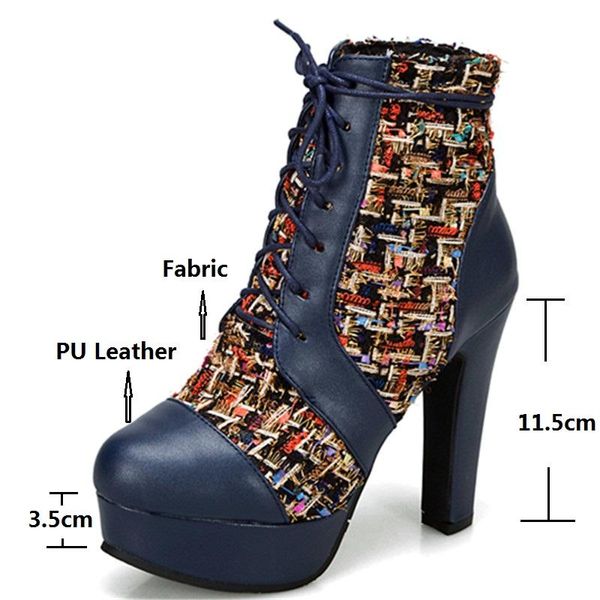boots 12cm high heels platforms ankle women large size 50 tweed shoes autumn winter lace up short female lady bootie, Black
boots 12cm high heels platforms ankle women large size 50 tweed shoes autumn winter lace up short female lady bootie, Black