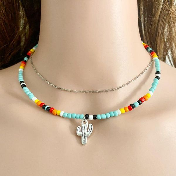 chokers colorful seed beaded layered chain cactus cross choker necklace for women fashion fall jewelry wholesale, Golden;silver
chokers colorful seed beaded layered chain cactus cross choker necklace for women fashion fall jewelry wholesale, Golden;silver
