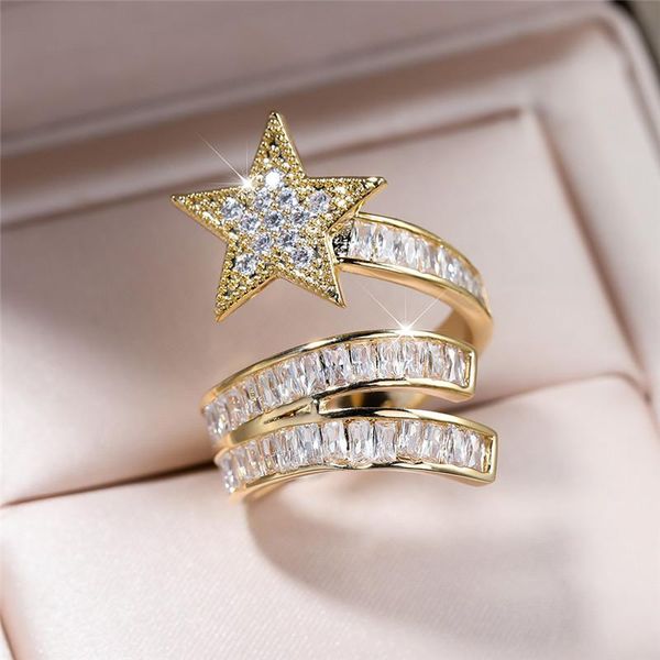 wedding rings vintage female white zircon open ring classic gold silver color engagement luxury crystal star for women, Slivery;golden
wedding rings vintage female white zircon open ring classic gold silver color engagement luxury crystal star for women, Slivery;golden