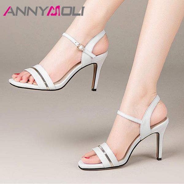 women shoes glitter real leather sandals spike high heel lady footwear square toe party female black summer