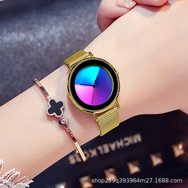wristwatches 2021 creative discoloration dial ladies' wrist watch waterproof fashion gradient female gift, Slivery;brown
wristwatches 2021 creative discoloration dial ladies' wrist watch waterproof fashion gradient female gift, Slivery;brown
