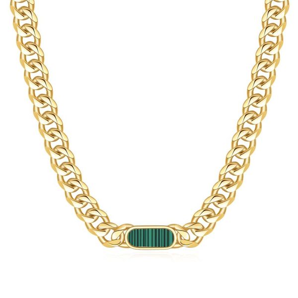 pendant necklaces europe and america ins net red same style stainless steel white shell green malachite black titanium necklace, Silver
pendant necklaces europe and america ins net red same style stainless steel white shell green malachite black titanium necklace, Silver