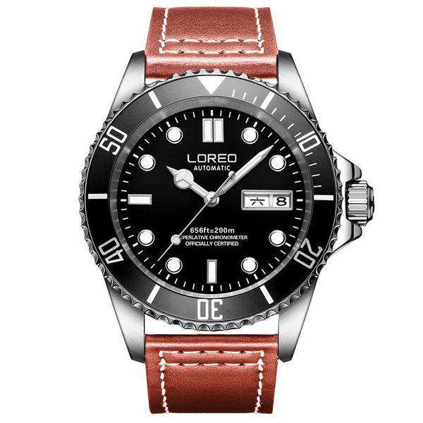 loreo men watches sapphire 200m waterproof military automatic mechanical wrist wristwatches, Slivery;brown
loreo men watches sapphire 200m waterproof military automatic mechanical wrist wristwatches, Slivery;brown