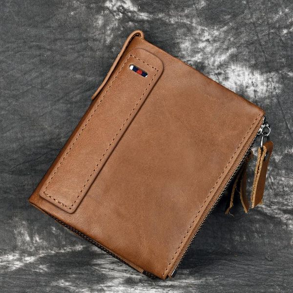 wallets oil wax genuine leather men mini purse money bag cash clip coin pocket holder cowhide double zipper clutch wallet, Red;black
wallets oil wax genuine leather men mini purse money bag cash clip coin pocket holder cowhide double zipper clutch wallet, Red;black