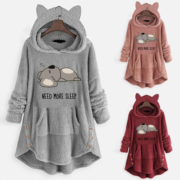 women's hoodies & sweatshirts womens long sleeve cat ear koala nap pattern hooded sweatshirt pullovers with button pockets sudaderas mu, Black
women's hoodies & sweatshirts womens long sleeve cat ear koala nap pattern hooded sweatshirt pullovers with button pockets sudaderas mu, Black