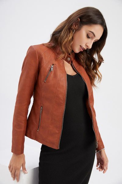 women's jackets s-3xl autumn long sleeve bomber jacket fashion zipper up vintage coat elegant slim basic ladies plus size, Black;brown
women's jackets s-3xl autumn long sleeve bomber jacket fashion zipper up vintage coat elegant slim basic ladies plus size, Black;brown