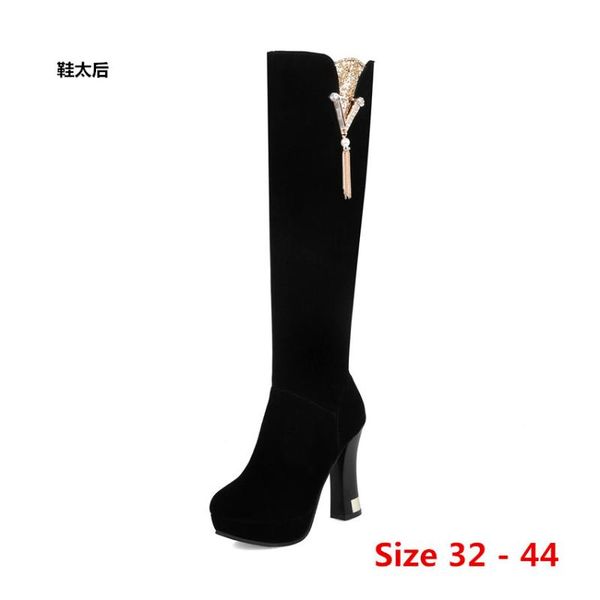 boots platform high heel women knee heels autumn winter woman shoes long small big size 32- 44, Black
boots platform high heel women knee heels autumn winter woman shoes long small big size 32- 44, Black