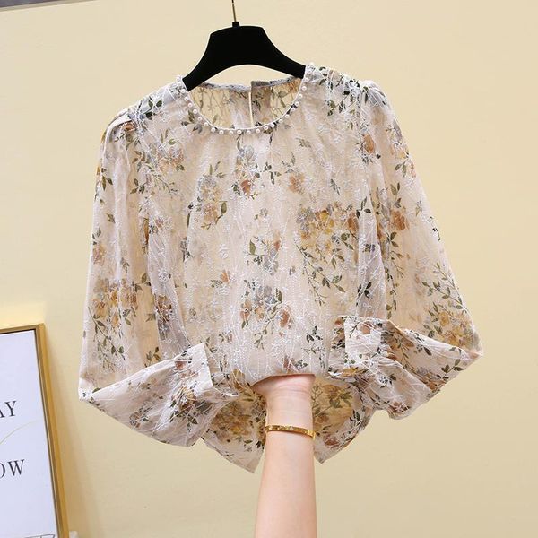 women's blouses & shirts 2021 spring autumn women floral embroidery ladies fashion vintage chiffon o-neck blusas feminine n01, White
women's blouses & shirts 2021 spring autumn women floral embroidery ladies fashion vintage chiffon o-neck blusas feminine n01, White