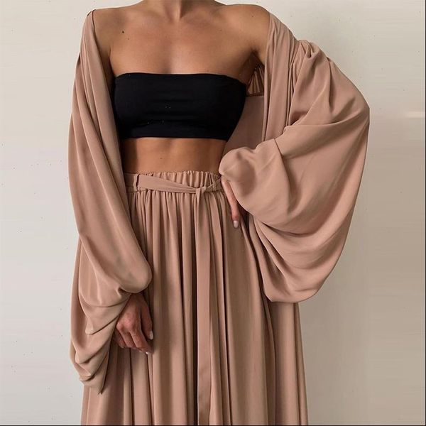 3 piece sets homewear women tracksuits summer crop solid cardigan wide leg pants suits spring casual lantern sleeve, Gray
3 piece sets homewear women tracksuits summer crop solid cardigan wide leg pants suits spring casual lantern sleeve, Gray