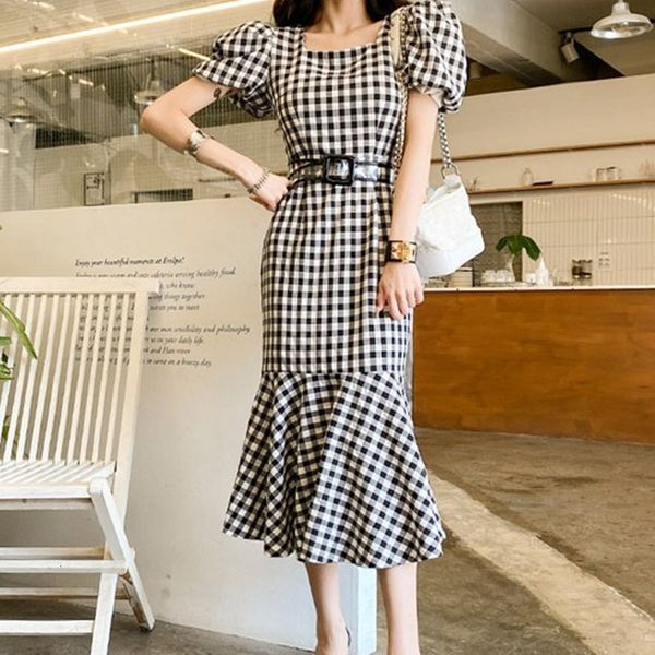 casual dresses arrival women slim plaid mermaid elegant short puff sleeve square collar vintage french dress 3y5x, Black;gray
casual dresses arrival women slim plaid mermaid elegant short puff sleeve square collar vintage french dress 3y5x, Black;gray