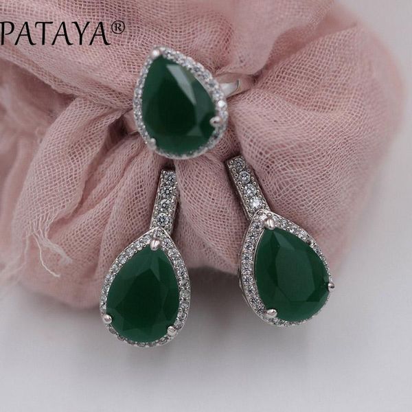 earrings & necklace pataya true white gold jewelry green water drop natural zirconia ring sets women romantic wedding party fine, Silver
earrings & necklace pataya true white gold jewelry green water drop natural zirconia ring sets women romantic wedding party fine, Silver