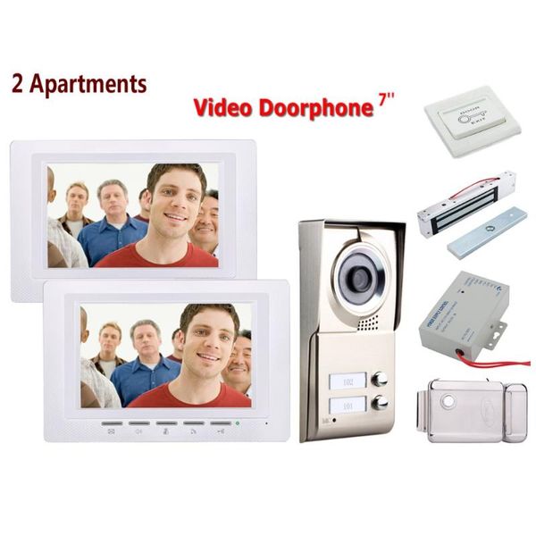 home set 7inch 2 apartments video door phone intercom system ir-cut hd 1000tvl camera doorbell +electric lock phones
home set 7inch 2 apartments video door phone intercom system ir-cut hd 1000tvl camera doorbell +electric lock phones