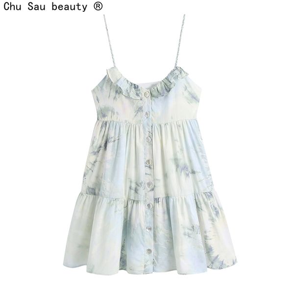 summer chic ruffled sleeveless breasted tie-dye spaghetti strap loose a-line dress short female fashion 210508, Black;gray
summer chic ruffled sleeveless breasted tie-dye spaghetti strap loose a-line dress short female fashion 210508, Black;gray