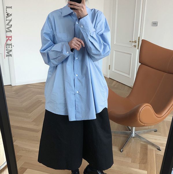 women blue blouse lapel big size long sleeve loose fit shirt fashion spring summer 2e1482 210507, White
women blue blouse lapel big size long sleeve loose fit shirt fashion spring summer 2e1482 210507, White