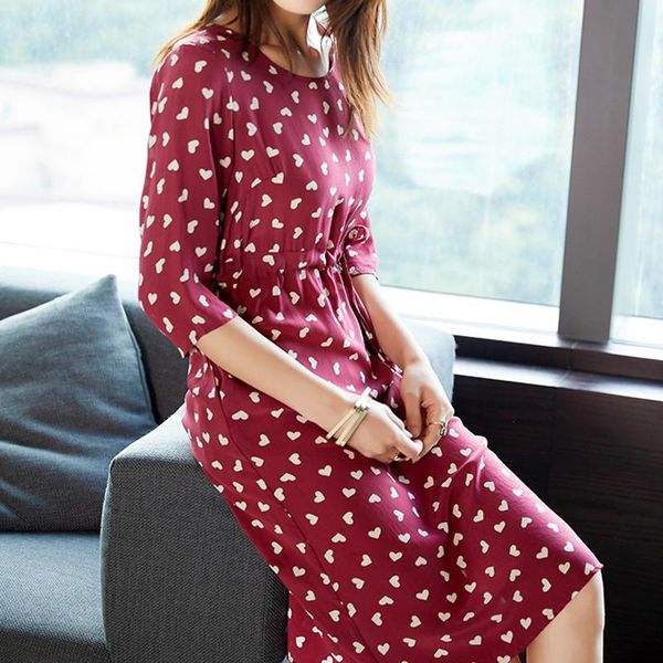 casual dresses 2021 pure silk print heart dress 100% mulberry women three quarter sleeve pockets l xl, Black;gray
casual dresses 2021 pure silk print heart dress 100% mulberry women three quarter sleeve pockets l xl, Black;gray