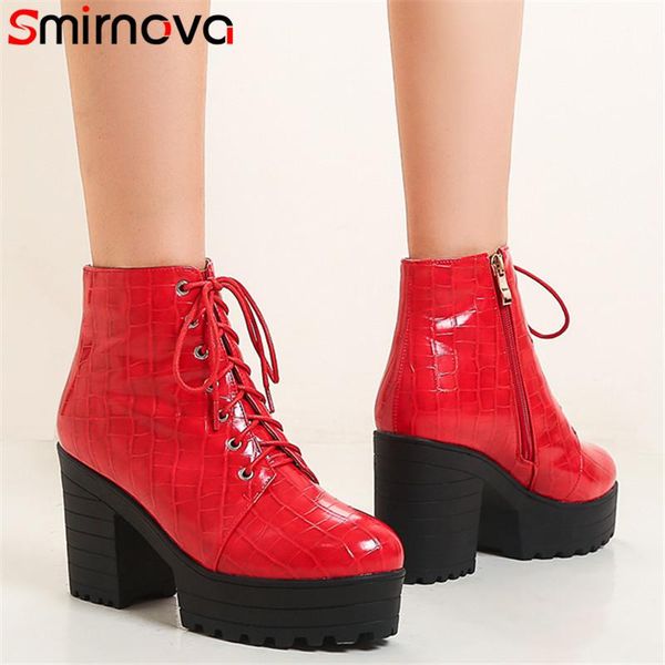 boots smirnova 2021 autumn winter high heel platform women shoes round toe lace up zip casual party woman ankle, Black
boots smirnova 2021 autumn winter high heel platform women shoes round toe lace up zip casual party woman ankle, Black