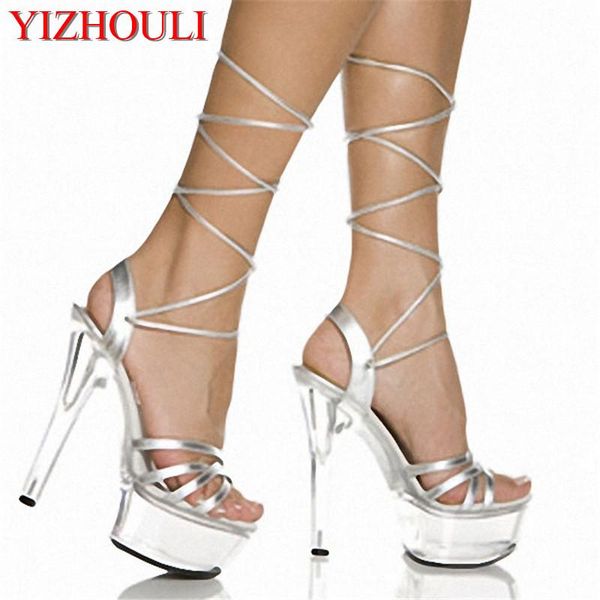 15cm high-heeled shoes platform thin heels women's 6 inch summer cross strap sandals crystal, Black
15cm high-heeled shoes platform thin heels women's 6 inch summer cross strap sandals crystal, Black