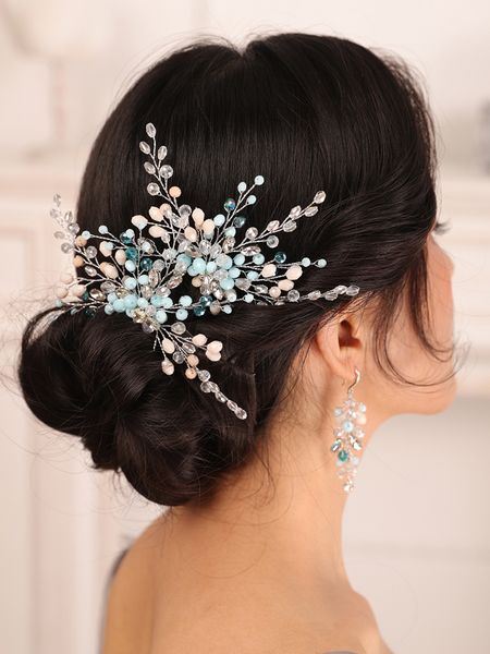 bohe wedding hair accessories set blue rhinestone crystal bride hair pin and earrings women hair ornaments bridal headwear, Silver
bohe wedding hair accessories set blue rhinestone crystal bride hair pin and earrings women hair ornaments bridal headwear, Silver