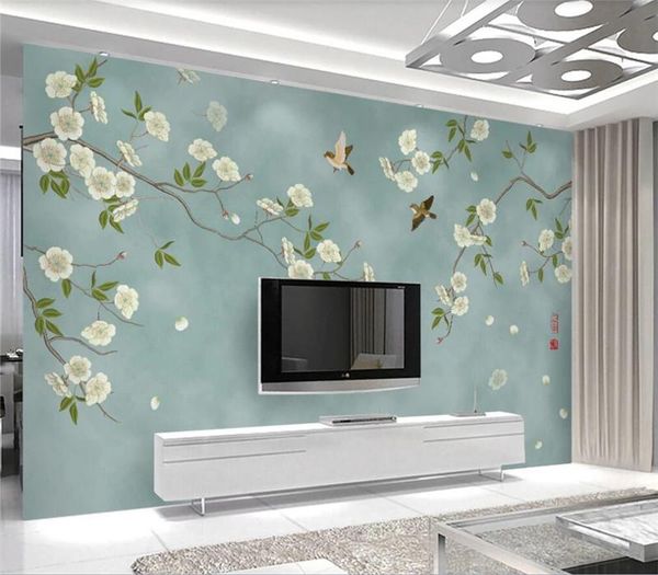custom wallpaper mural chinese style hand-painted flowers and birds plum blossom tv sofa background wall wallpapers
custom wallpaper mural chinese style hand-painted flowers and birds plum blossom tv sofa background wall wallpapers