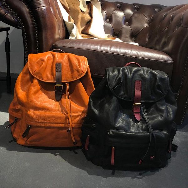 backpack literary retro handmade cowhide leather men's travel bag vegetable tanned big tide
backpack literary retro handmade cowhide leather men's travel bag vegetable tanned big tide