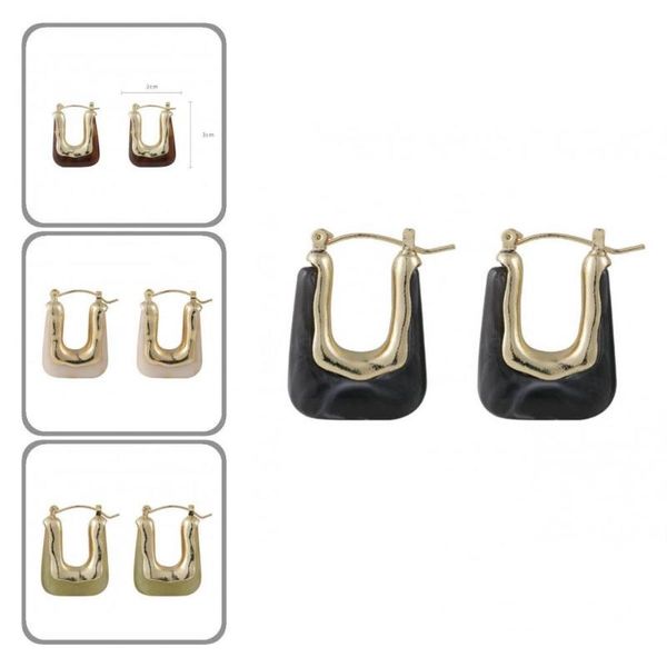 hoop & huggie wear-resistant 1 pair unique geometric piercing metal earrings acrylic resin chic for home, Golden;silver
hoop & huggie wear-resistant 1 pair unique geometric piercing metal earrings acrylic resin chic for home, Golden;silver