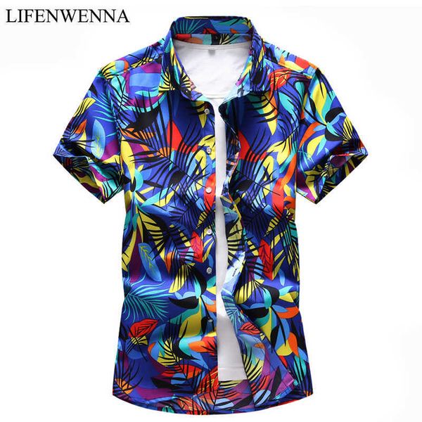 26 styles summer shirt men casual short sleeve men's floral shirts hawaii casual male flower print beach holiday camisa 6xl 7xl 210528, White;black
26 styles summer shirt men casual short sleeve men's floral shirts hawaii casual male flower print beach holiday camisa 6xl 7xl 210528, White;black