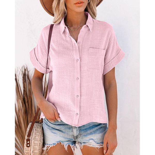 women's blouses & shirts wholesale women short sleeve blouse shirt single breasted fashion button female loose summer street retro sol, White
women's blouses & shirts wholesale women short sleeve blouse shirt single breasted fashion button female loose summer street retro sol, White