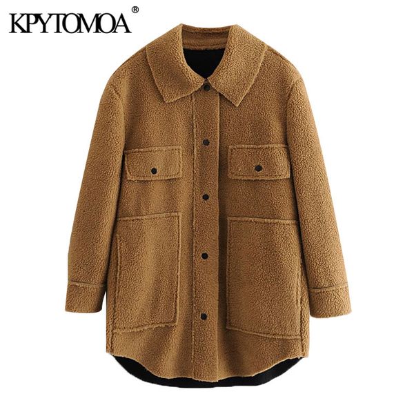 women fashion oversized double-faced faux fur teddy coat vintage long sleeve pocket female outerwear chic overcoat 210416, Black
women fashion oversized double-faced faux fur teddy coat vintage long sleeve pocket female outerwear chic overcoat 210416, Black