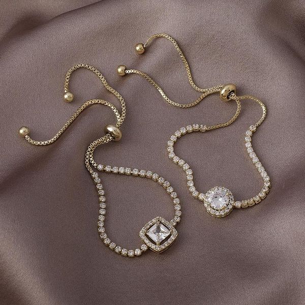 charm bracelets korean fashion jewelry exquisite zircon inlaid bracelet adjustable simple geometric square round crystal cuff 2021, Golden;silver
charm bracelets korean fashion jewelry exquisite zircon inlaid bracelet adjustable simple geometric square round crystal cuff 2021, Golden;silver