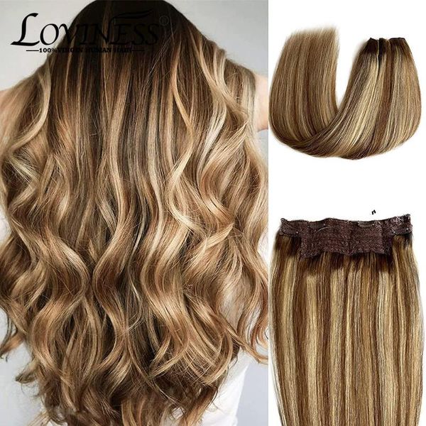 human hair bulks straight highlight halo extensions blonde long real fish line clip in hidden loviness, Black
human hair bulks straight highlight halo extensions blonde long real fish line clip in hidden loviness, Black