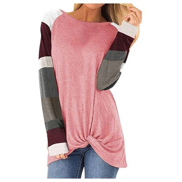 women's t-shirt stripe splice print long sleeves t shirts pullover loose casual tshirt asymmetrical tie bow hem plus size tees g2, White
women's t-shirt stripe splice print long sleeves t shirts pullover loose casual tshirt asymmetrical tie bow hem plus size tees g2, White