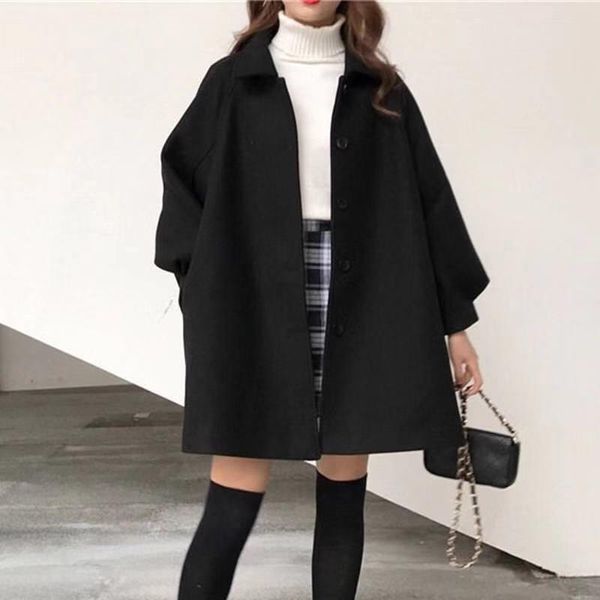 women's wool & blends cmaz woolen coat for women autumn and winter all-matching fashion, Black
women's wool & blends cmaz woolen coat for women autumn and winter all-matching fashion, Black