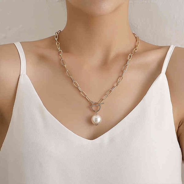 2021 chain gold color pearl pendant personalized circle linked s for choker jewelry women necklace, Silver
2021 chain gold color pearl pendant personalized circle linked s for choker jewelry women necklace, Silver