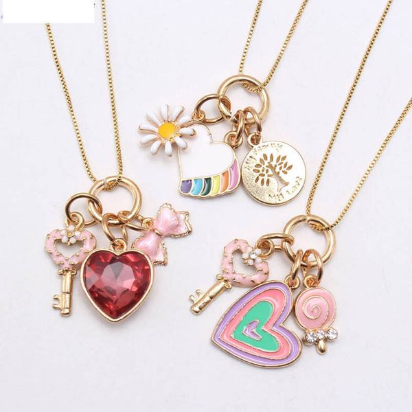girls necklaces pendants jewelry kids accessories cute love chain drop oil alloy children's accessory b8002, Red;brown
girls necklaces pendants jewelry kids accessories cute love chain drop oil alloy children's accessory b8002, Red;brown