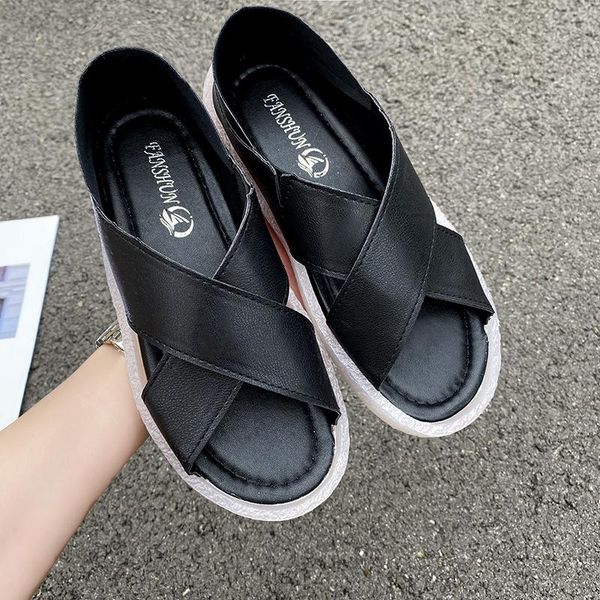 sandals 2021 women's wild thick bottom slippers cross casual college wind non-slip beach women summer, Black
sandals 2021 women's wild thick bottom slippers cross casual college wind non-slip beach women summer, Black