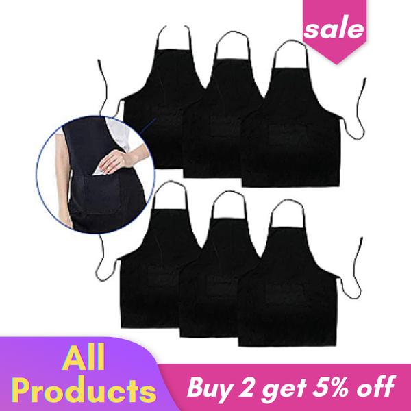 6 pack black kitchen apron with 2 pockets anti-dirty apron suitable for barbecue kitchen cooking baking restaurant
6 pack black kitchen apron with 2 pockets anti-dirty apron suitable for barbecue kitchen cooking baking restaurant