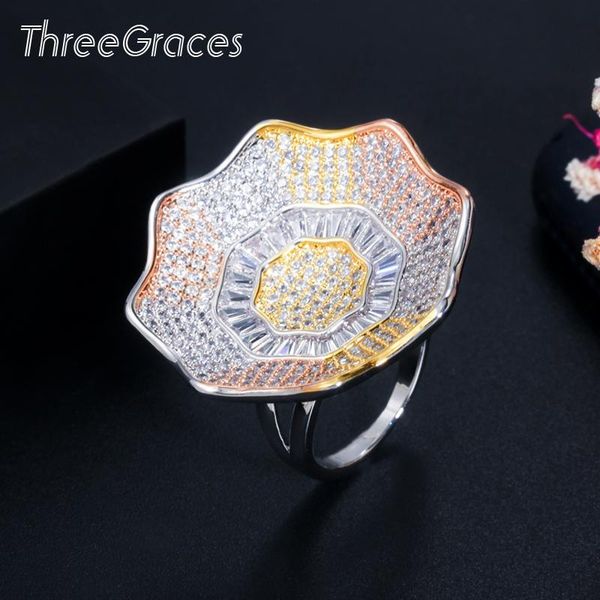 wedding rings threegraces gorgeous micro paved 3 tone cubic zirconia silver color big luxury flower finger party for women rg116, Slivery;golden
wedding rings threegraces gorgeous micro paved 3 tone cubic zirconia silver color big luxury flower finger party for women rg116, Slivery;golden
